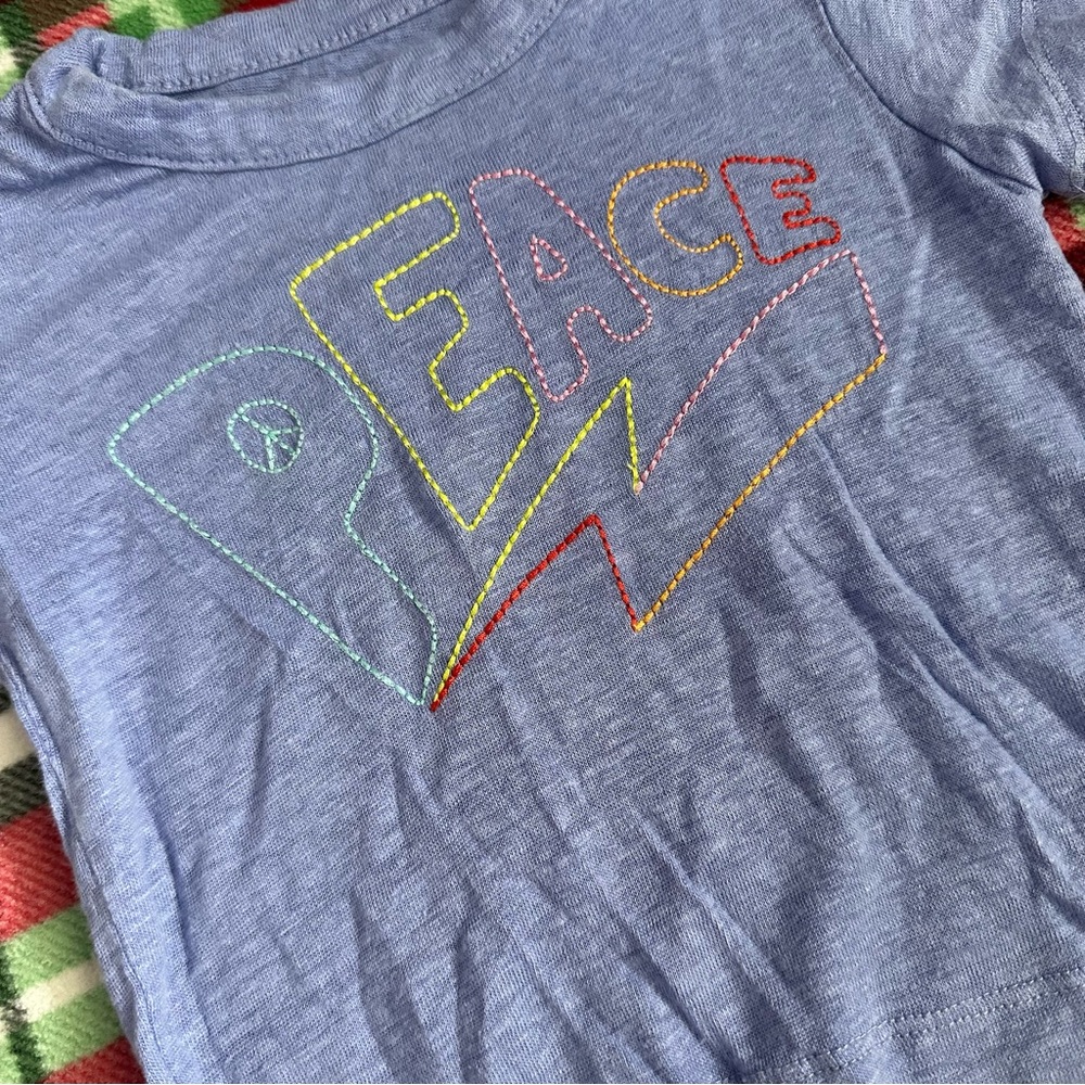 Chaser Peace Embroidered Linen Tee - Picture 3 of 6